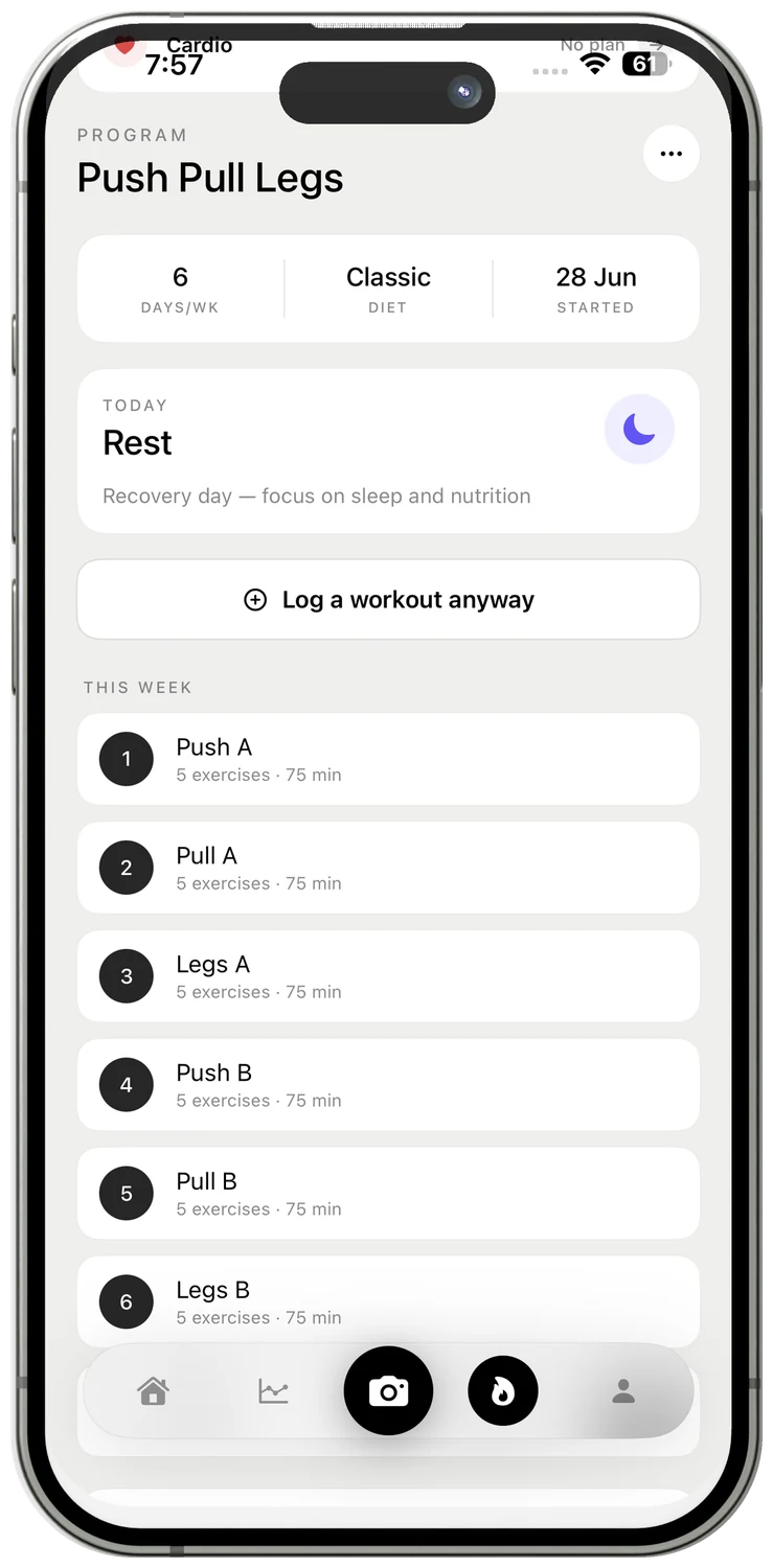 Equil training program screen